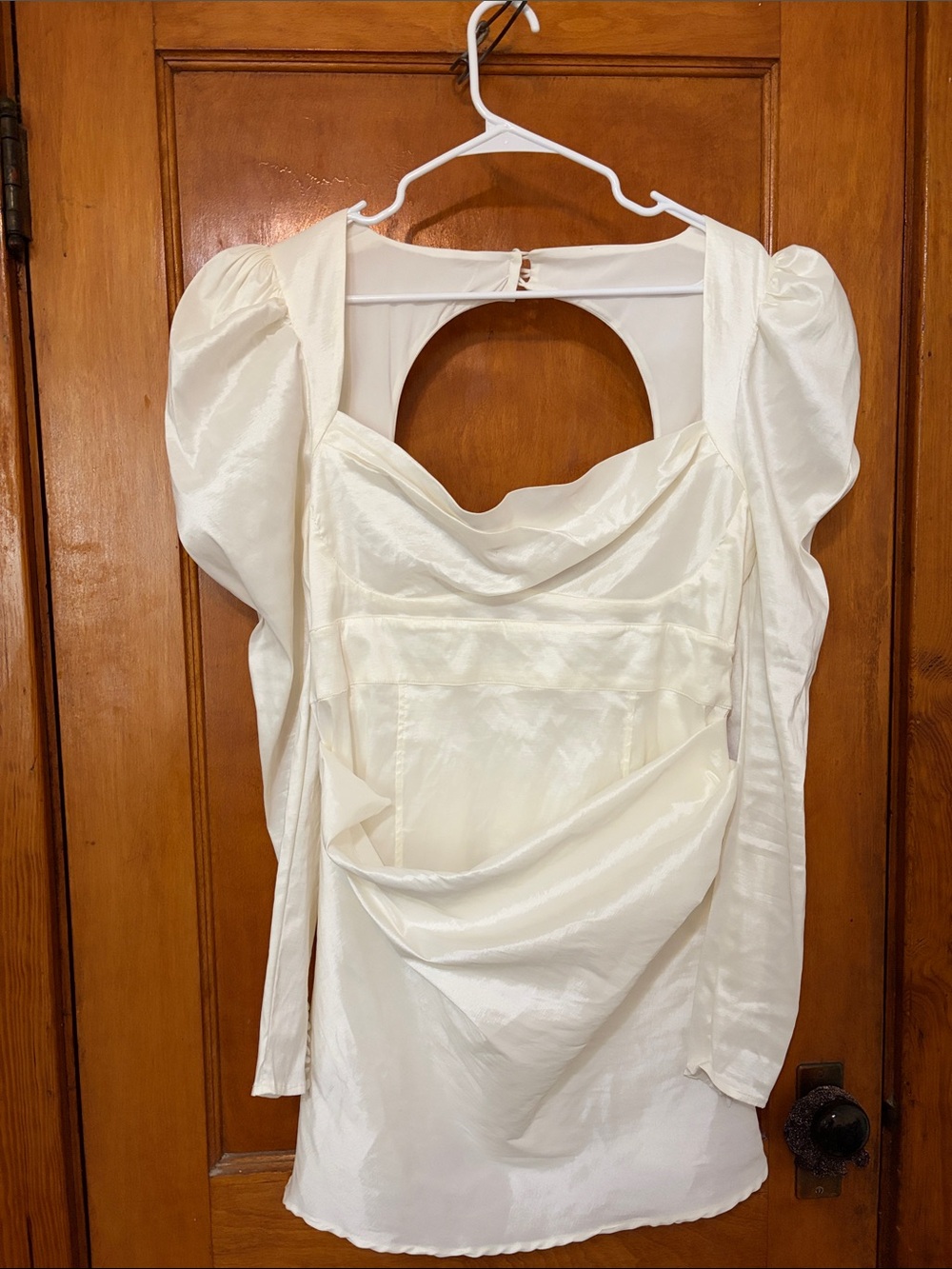 For Love And Lemons Ivory Satin Mini Dress